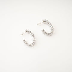 Crystal-Embellished Hoop Earrings