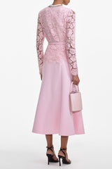 Pink Lace Midi Dress