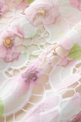 Sleeve High Waist Slim Fit Floral Lace Dress