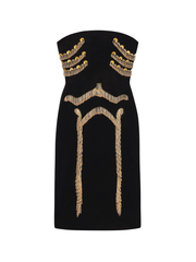 Embellished Bustier Mini Dress in Black