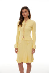 Yellow Knit BlouSequin & Skirt Set