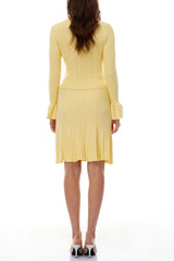 Yellow Knit BlouSequin & Skirt Set