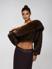 Stacey One Shoulder Furry Top