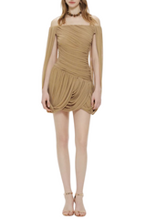 Off Shoulder Mini Dress - Khaki
