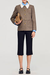 Houndstooth Suit Jacket in Brown