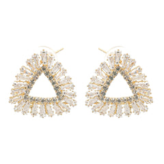Triangle Crystal-Embellished Earrings