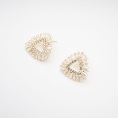 Triangle Crystal-Embellished Earrings