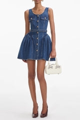 Denim Mini Dress in blue