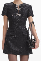 Black Sequin Mini Dress