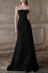Ruched Beading Black Prom Dress