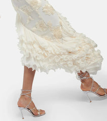 White Halter Sleeveless Midi Dress