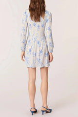 Patterned Mini Dress in Blue