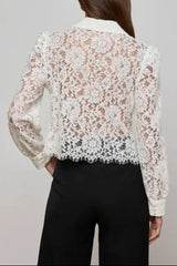 White 'Agence Anita Lace BlouSequin Top