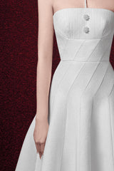 Off-shoulder Sleeveless Midi Dress in Apricot
