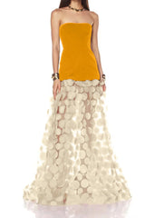 Mesh Maxi Dress in Orange