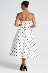 Midi Dress - Black Print