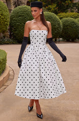 Midi Dress - Black Print
