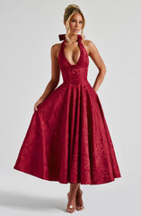 Back Midi Dress - Red