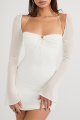 Crystal Satin Lace Cutout Midi Dress