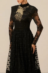 Enchantment Black Lace Maxi Dress