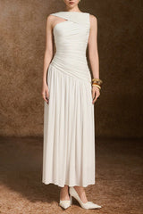 A-line Neck Spandex Ankle Length Dress