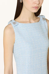 Halter Neck Vest Mini Dress in Blue