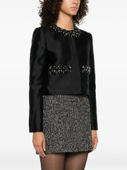 Rhinestones Embellished Jacket in Black