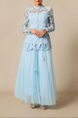 Embroidered Lace Maxi Dress