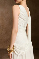 A-line Neck Spandex Ankle Length Dress