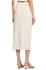Trim Knit Skirt in Ecru