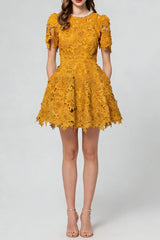 Orange Hollow Mini Dress