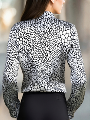 Satin Printed BlouSequin with Classic Pattern Elegance