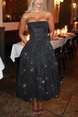 Midi Dress - Black Sparkle