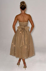 Gold Sparkle Midi Dress