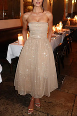 Gold Sparkle Midi Dress