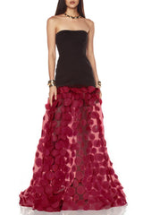 Mesh Maxi Dress in Red