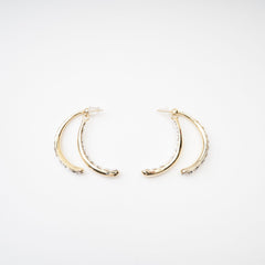 Embellished Curve-Edge Earrings