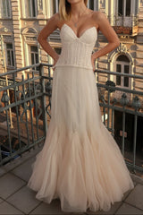 Lace Corset Maxi Dress �Apricot