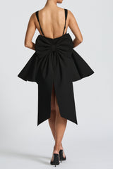 Back Embellished Mini Dress in Black