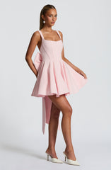 Back Embellished Mini Dress in Blush