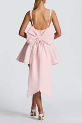 Back Embellished Mini Dress in Blush