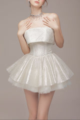Mesh Mini Dress in Apricot
