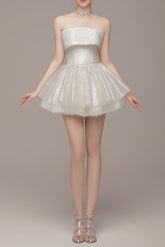 Mesh Mini Dress in Apricot