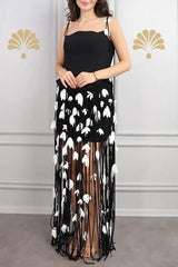 Black Flower Mini Dress