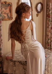 Satin Corset Dress in White