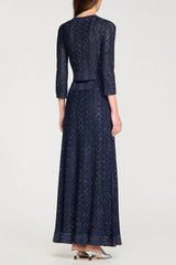 Strass Knit Cropped Cardigan in Navy Blue