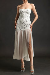 Sleeveless Diamond Midi Dress