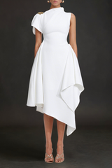 Weren white High Neck Maxi Dress