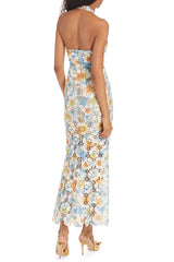 V-Neck Side Split Long Dress