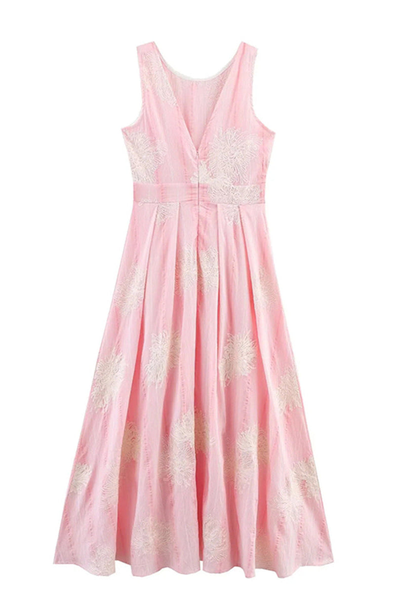Sleeveless Backless Maxi Dress In Pink